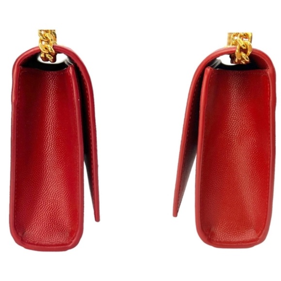 Rare! NEW! YSL SAINT LAURENT Grain De Poudre Small Monogram Kate in Red - Picture 10 of 16